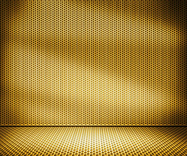 Ouro Metal Interior Fundo — Fotografia de Stock