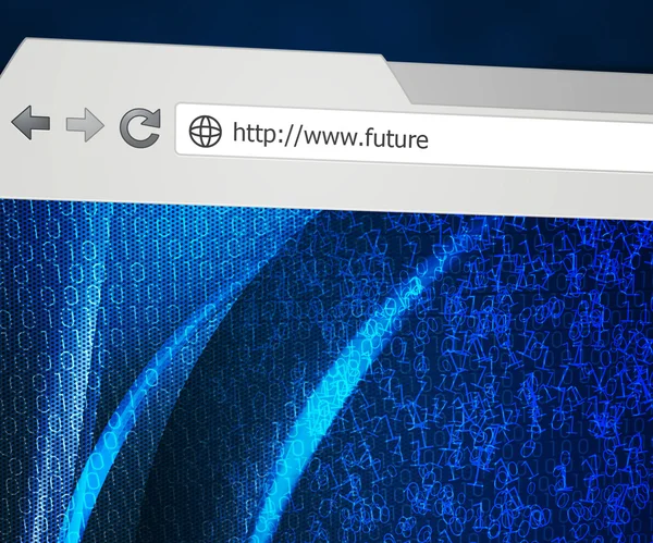 Blauer futurel web browser — Stockfoto