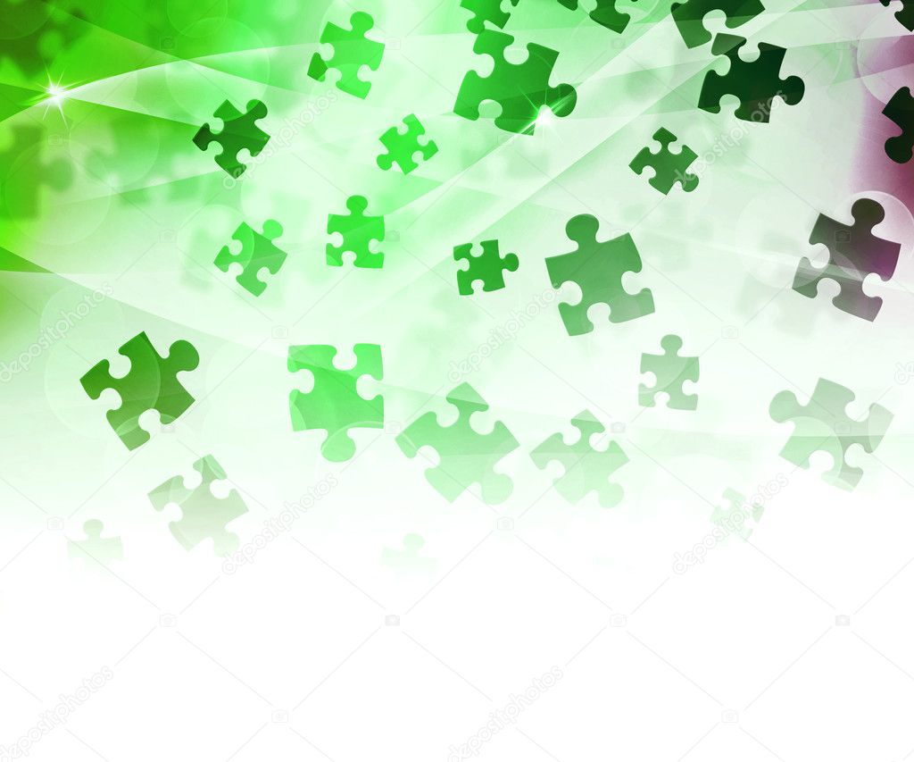 Green Abstract Puzzle Background