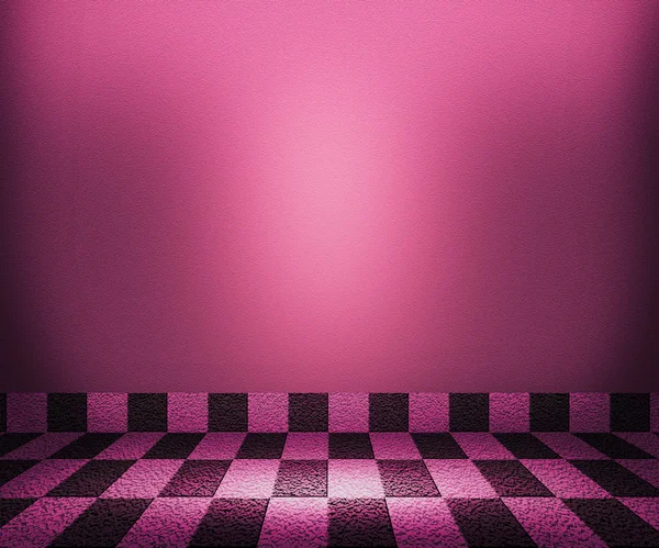 Violet Chessboard Mosaic Room Background — Stock Photo, Image