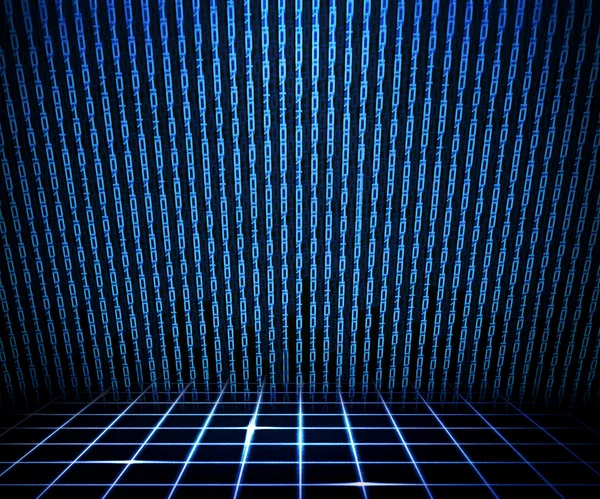 Blauer Matrixraum — Stockfoto