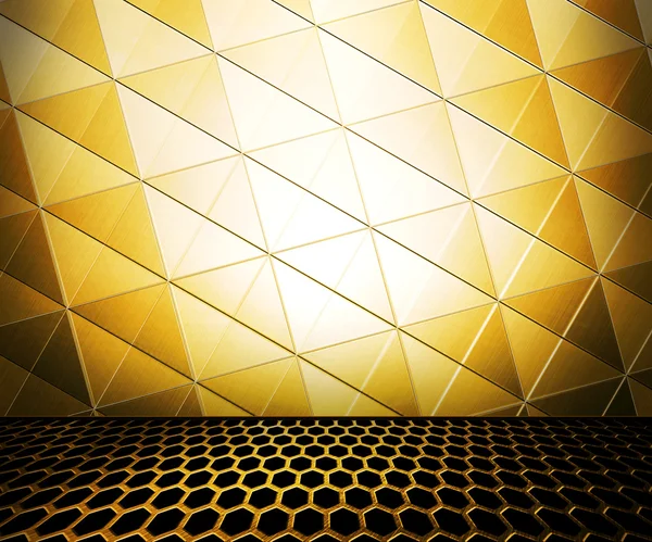 Złotym metalowym pokoju — Zdjęcie stockowe