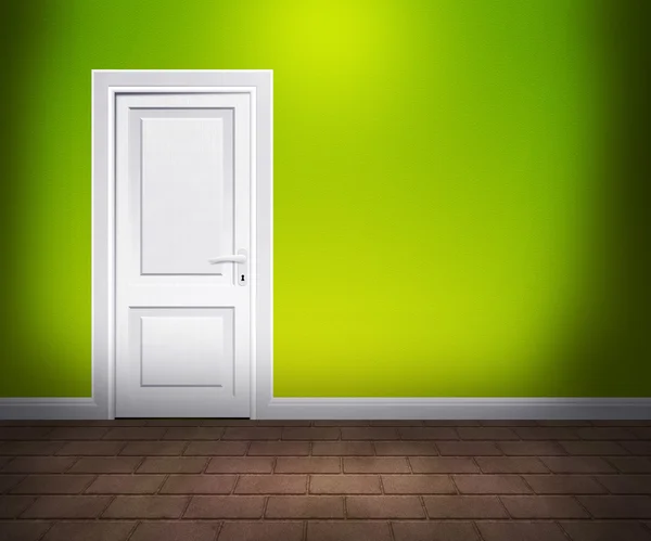 Door in the Wall Lime Interior — Stock Photo, Image
