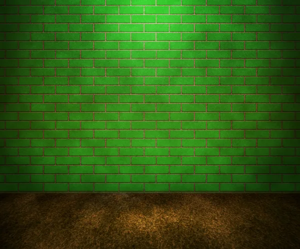 Gröna tegelvägg绿色砖墙 — Stockfoto
