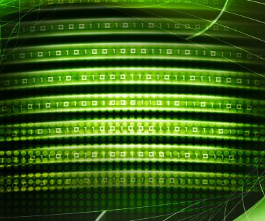 Green Binary IT Background clipart