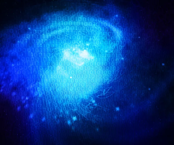 蓝色数码银河 — 图库照片