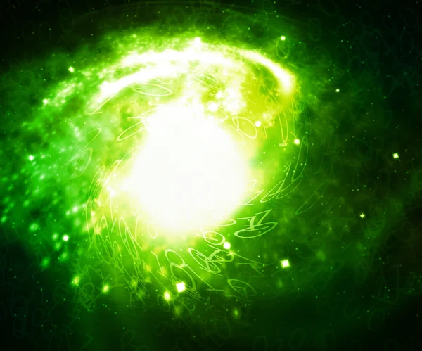 緑のデジタル銀河 — ストック写真