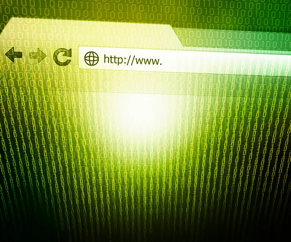 ブラウザー技術のコンセプトは、緑の背景 — ストック写真