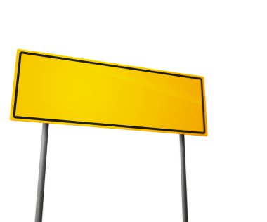 Yellow Road Sign Isolated on White clipart