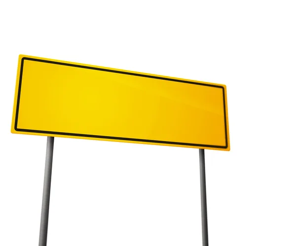 Yellow Road Sign Isolated on White — Stock Photo, Image