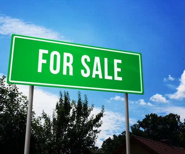 For Sale on Green Road Sign — Stock Photo, Image