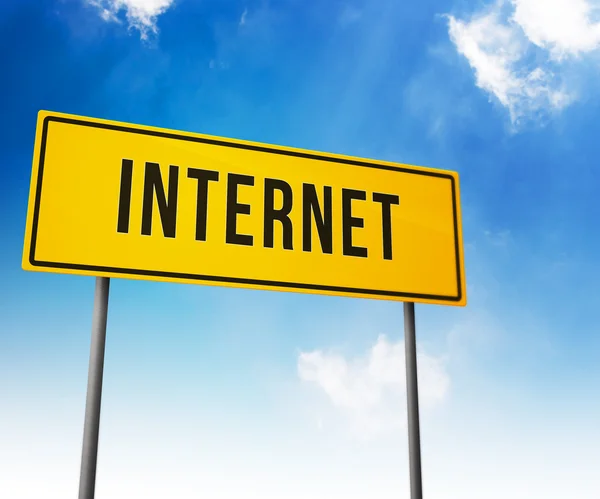 Internet no sinal de estrada — Fotografia de Stock