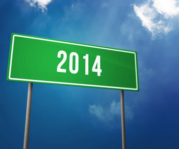 2014 Year on the Road Sign — Stock Photo, Image