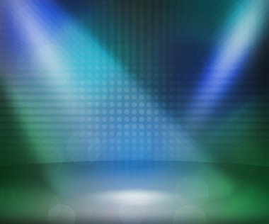 Blue Show Room Spotlights Stage Background clipart