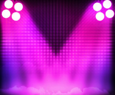 Pink Show Room Spotlights Stage Background clipart