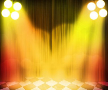 Golden Stage Spotlight Background clipart