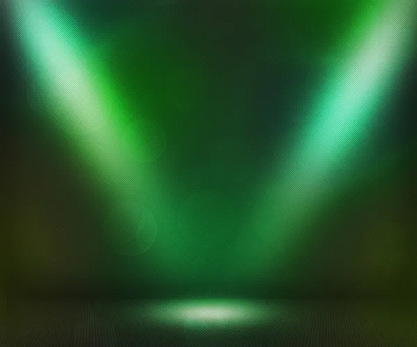 Zelený tmavý reflektorů pokoj — Stock fotografie