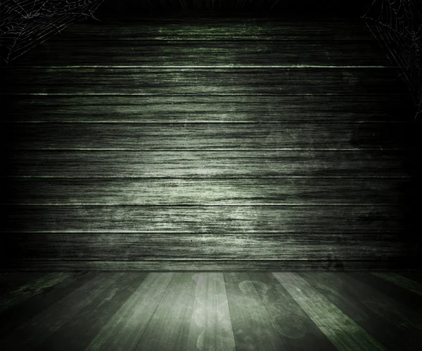Grijze oude houten donkere kamer achtergrond — Stockfoto