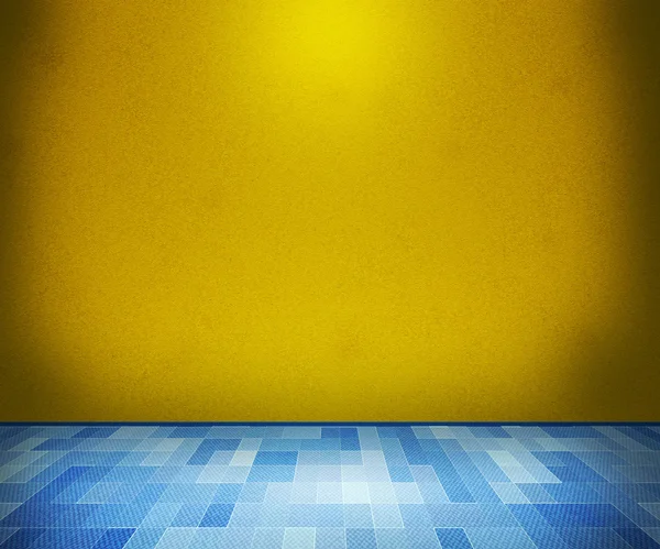 蓝色黄色房间地板 — 图库照片