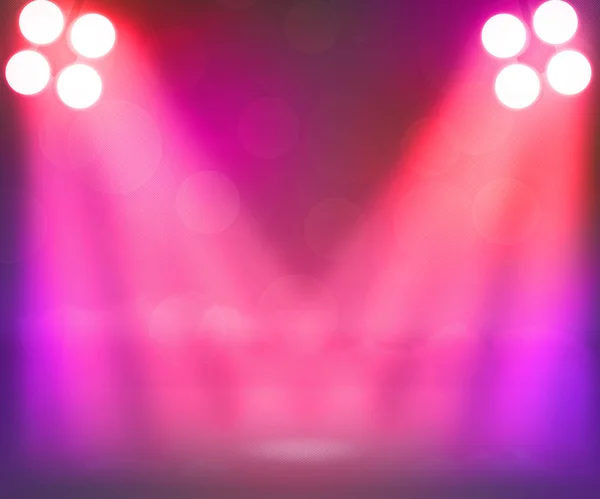 Holofotes violeta palco fundo — Fotografia de Stock