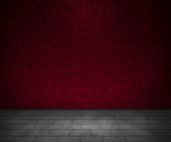 Red Mosaic Wall Interior — Stock Photo, Image
