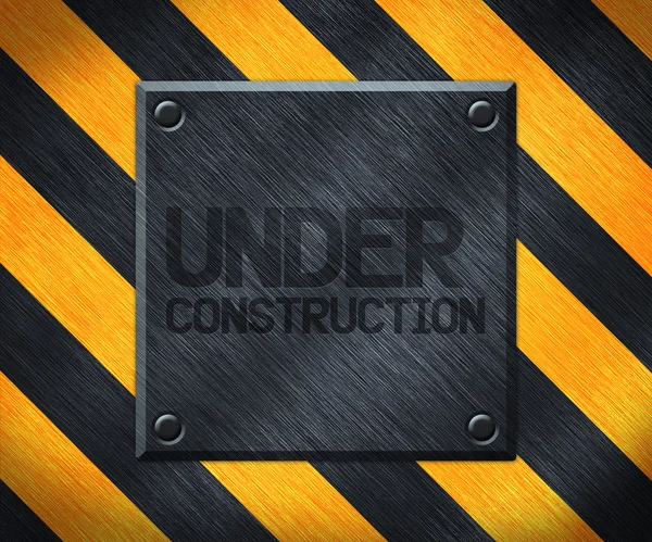Under Construction Metal Plate Background — Stock Photo, Image