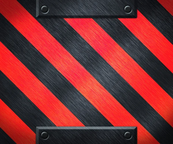 Red Warning Stripes Fondo metálico — Foto de Stock