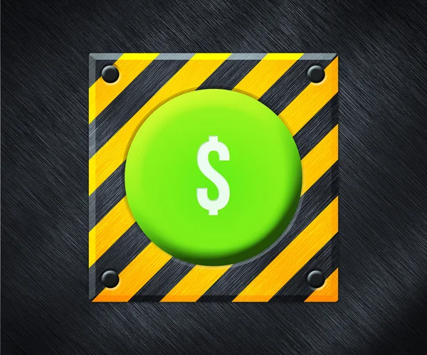 Dollar Green Button — Stock Photo, Image