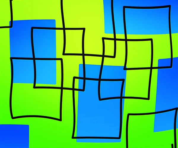 Grüne künstlerische Quadrate Hintergrund — Stockfoto