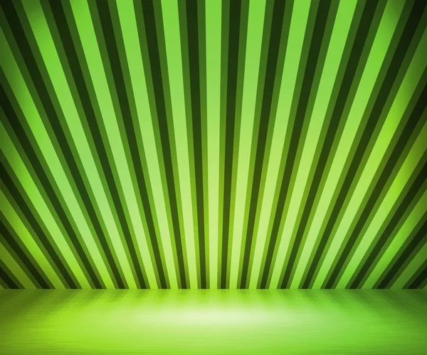 Groene gestreepte achtergrond showroom — Stockfoto