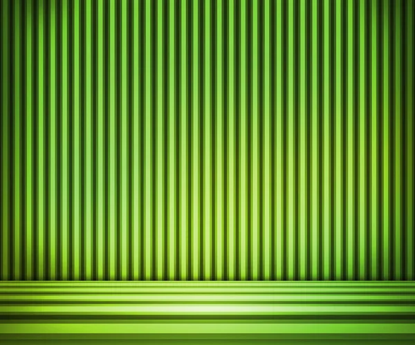 Fondo rayado verde Mostrar habitación — Foto de Stock