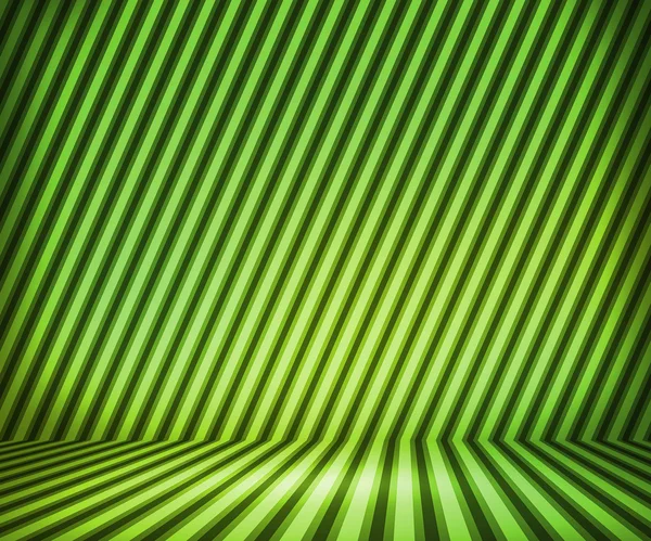 緑の縞模様の背景ショー ルーム — ストック写真