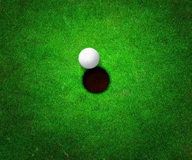 Ball near Hole Golf Background clipart