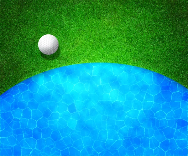 Ball in der Nähe von Wasser Golf Hintergrund — Stockfoto