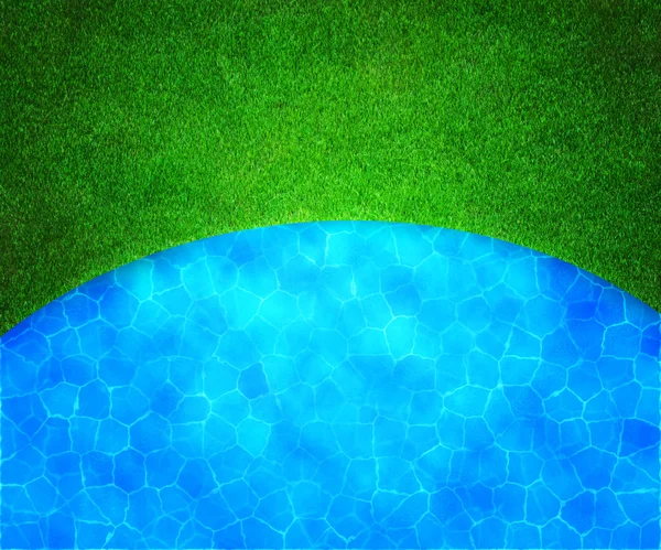 Grama de golfe e fundo de água — Fotografia de Stock