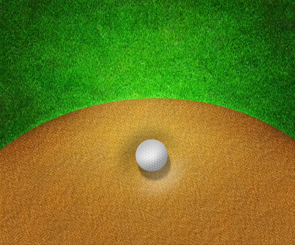 Ball im Sand Golf Hintergrund — Stockfoto