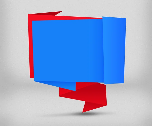 蓝色和红色的折纸艺术背景 — 图库照片
