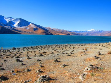 tibet - yamdrok yumtso Gölü kutsal Gölü