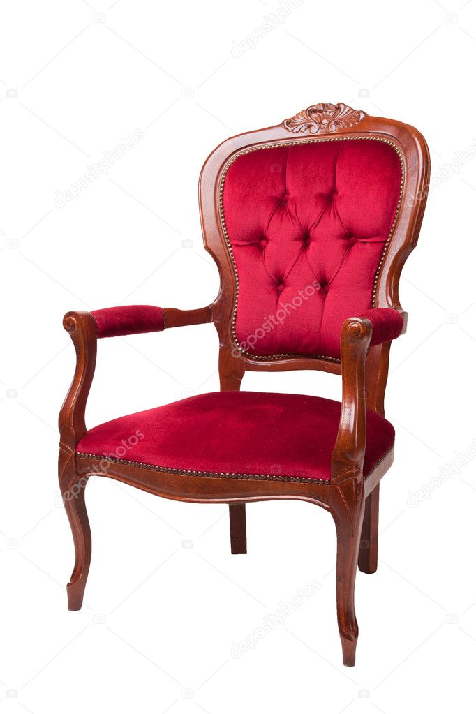 A red ancient armchair on a white background Stock Photo by ©elina_lava  11269849