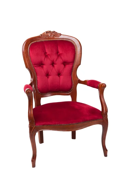 stock image A red ancient armchair on a white background