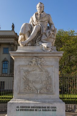 Sculpture of the German scientist Alexander von Humboldt in Berlin clipart