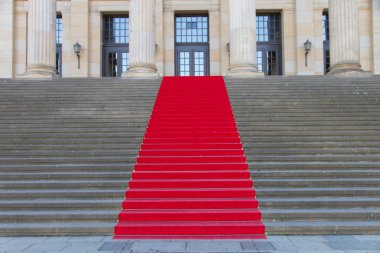 Red carpet on steps clipart