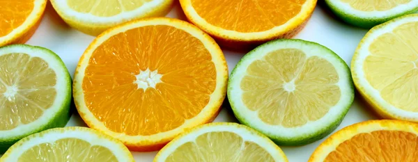 柑橘切片横幅 — 图库照片