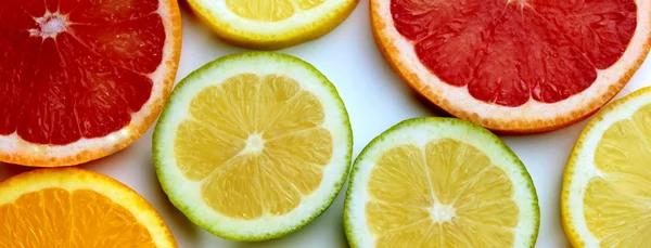Färgglada citrus skivor banner — Stockfoto