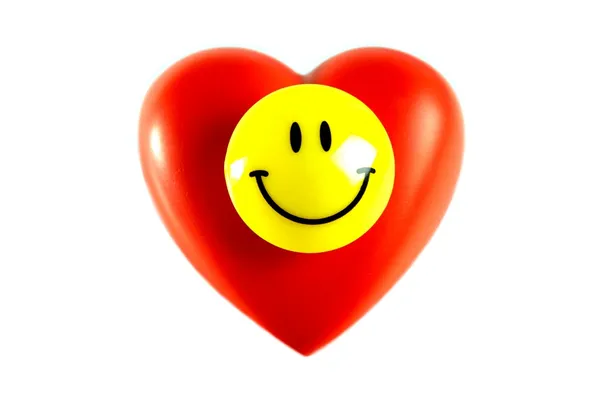 Happy Smiley on heart — Stock Photo, Image