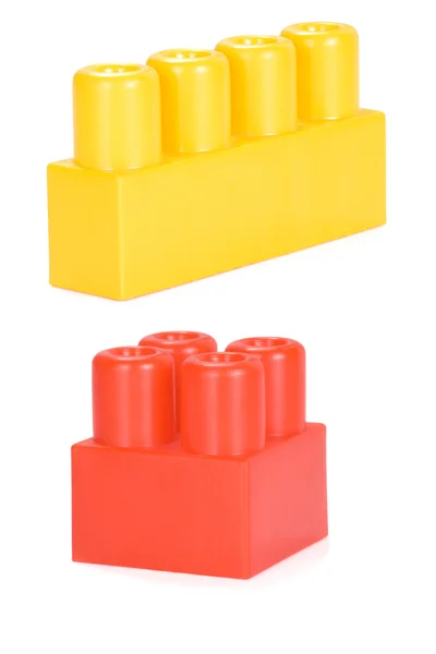 Kolorowe zabawki z tworzyw sztucznych na białym tle — Zdjęcie stockowe