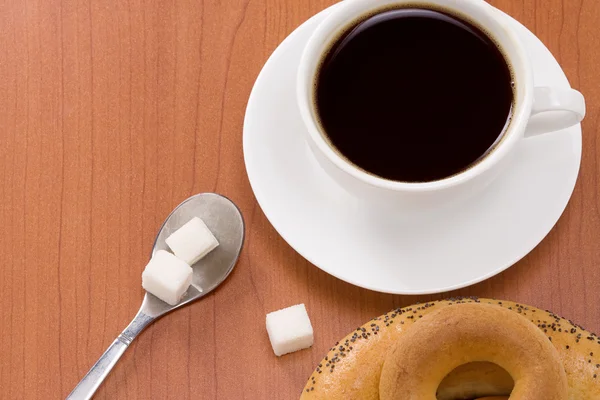 Fincan kahve ve şeker dolu — Stok fotoğraf