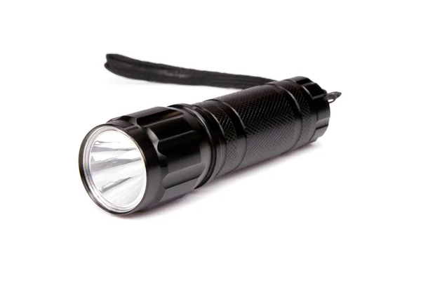 Schwarze Taschenlampe — Stockfoto