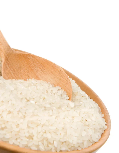 Pirinç üzerine beyaz izole — Stok fotoğraf