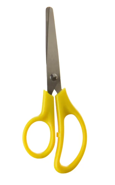 Žlutá nůžky izolovaných na bílém — Stock fotografie
